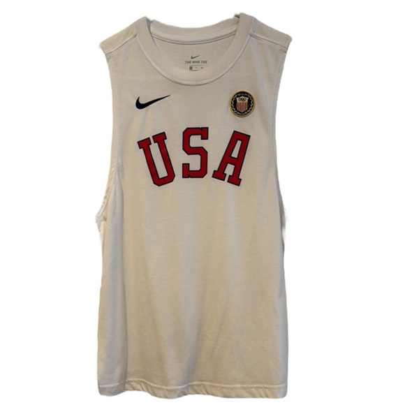 Nike Dri-fit USA Olympics Team tank Red white blue embroidered small 4th of July - Picture 1 of 9
